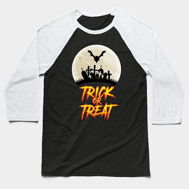 Halloween - Trick Or Treat Baseball T-Shirt by Naumovski